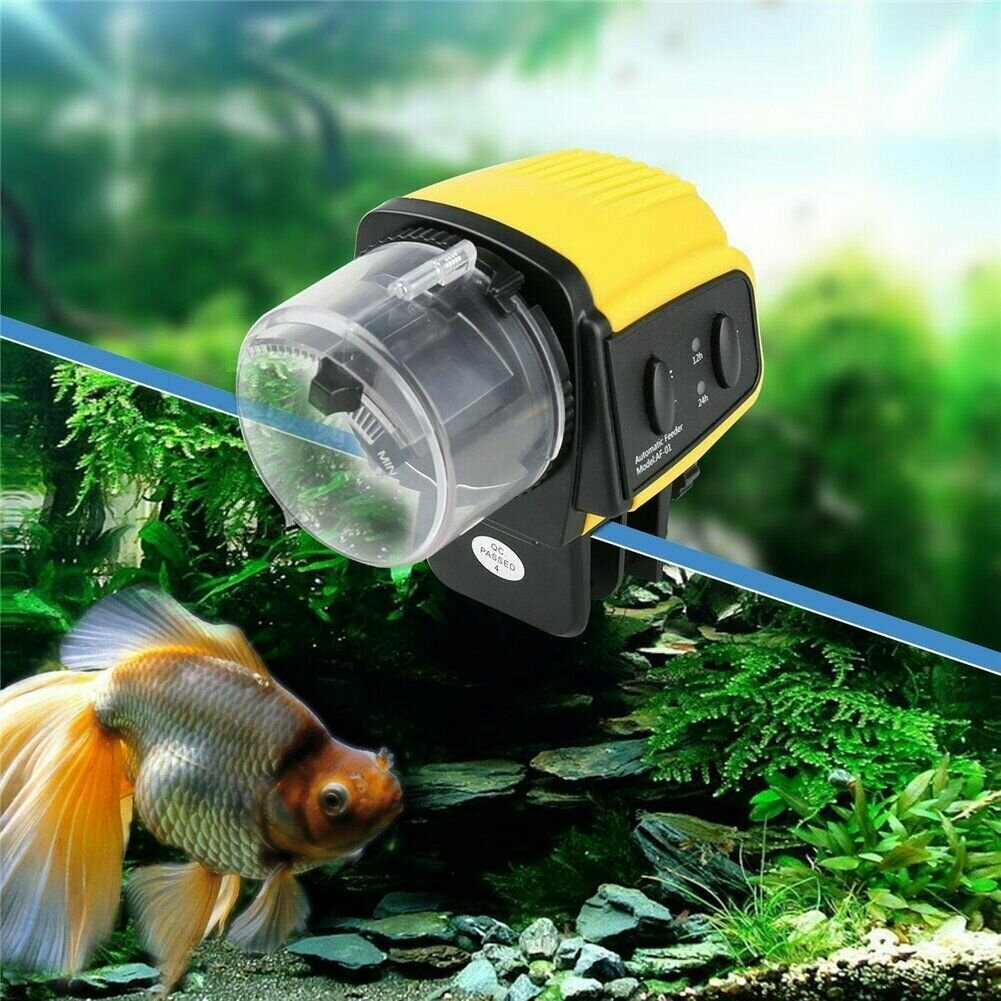 

Intelligent Timing Fish Feeder Adjustable Automatic Aquarium Timer Setting 12h/24h Auto Tank Pond Food Feeder Feeding Fi