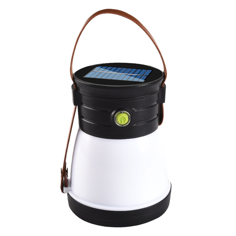 Lampada da campeggio solare per esterni multifunzionale portatile per tenda da campeggio 4 modalità di luce di emergenza ricaricabile tramite USB