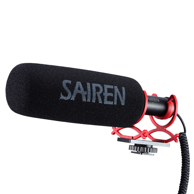 

SAIREN Q3 Professional Interview Audio Video Recording Microphone Super-Cardioid Condenser Mic for YouTube Live Vlogging