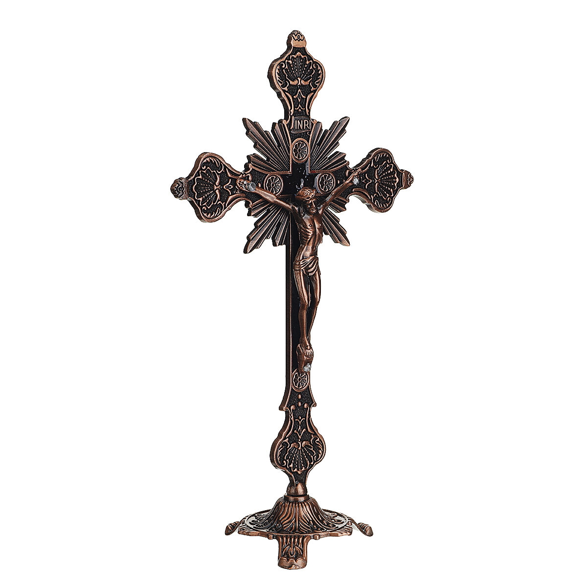 

Christ Cross Crucifix Jesus Catholic Statue Religious Saint Jewellery Desk Decorations