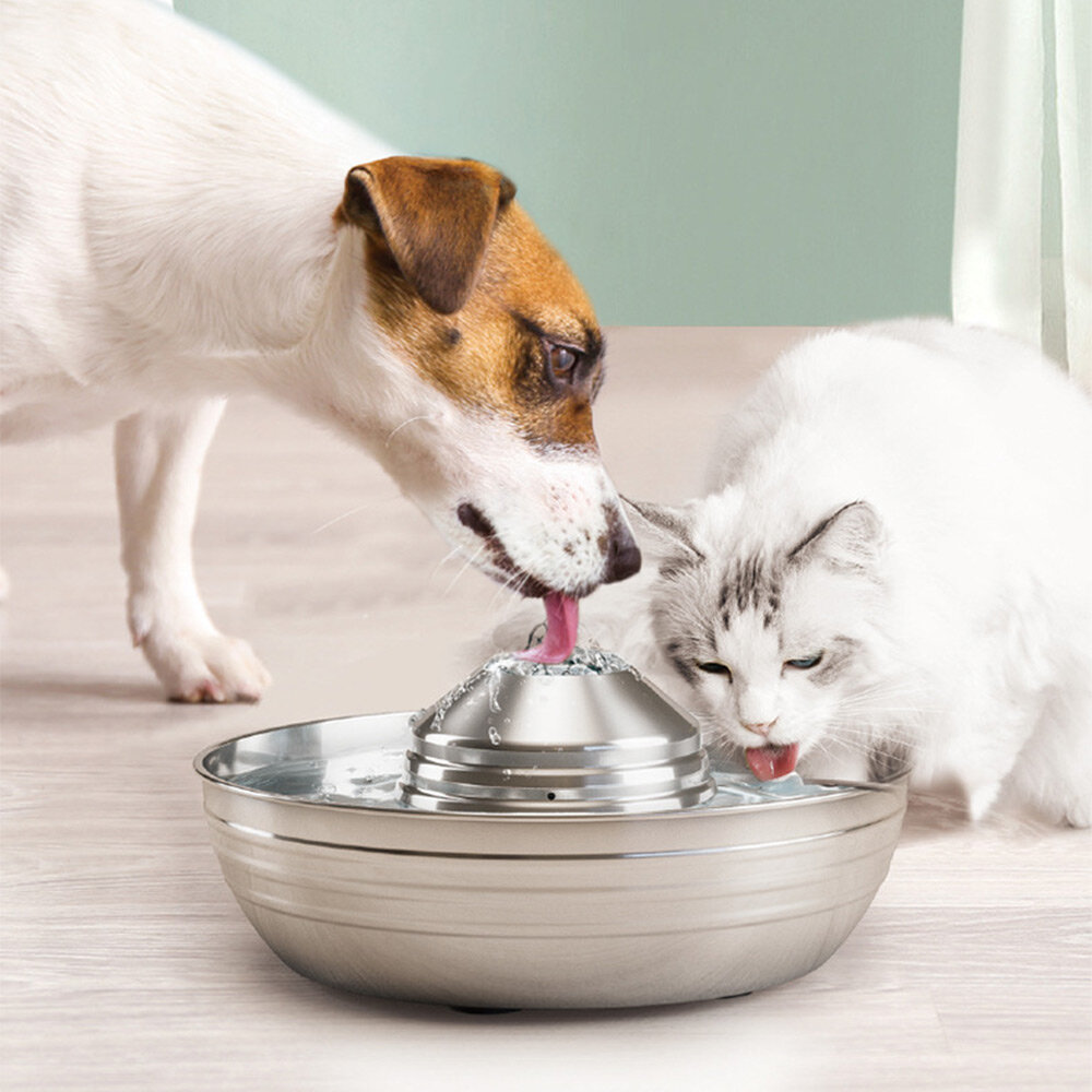 

2L Dog Water Smart Fountain Dispenser 360° drinkable Bowl Cat Feeder Puppy Stainless Steel Intelligent Pet Supplies Ultr