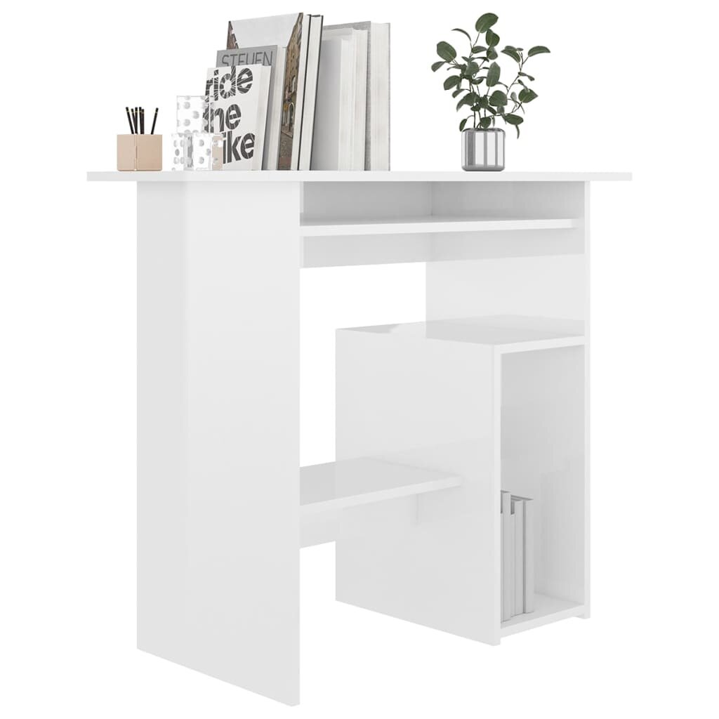 

Desk High Gloss White 31.5"x17.7"x29.1" Engineered Wood