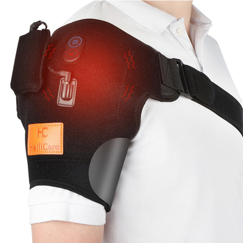 3 Modes Adjustable Heating Vibration Shoulder Support Brace Upper Arm Belt Wrap Sports Care Single S