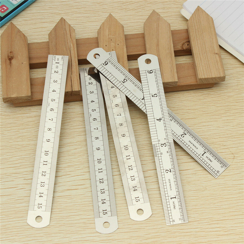 Straight Ruler Gauging Stainless Steel 15cm Double Sided Measuring Tools