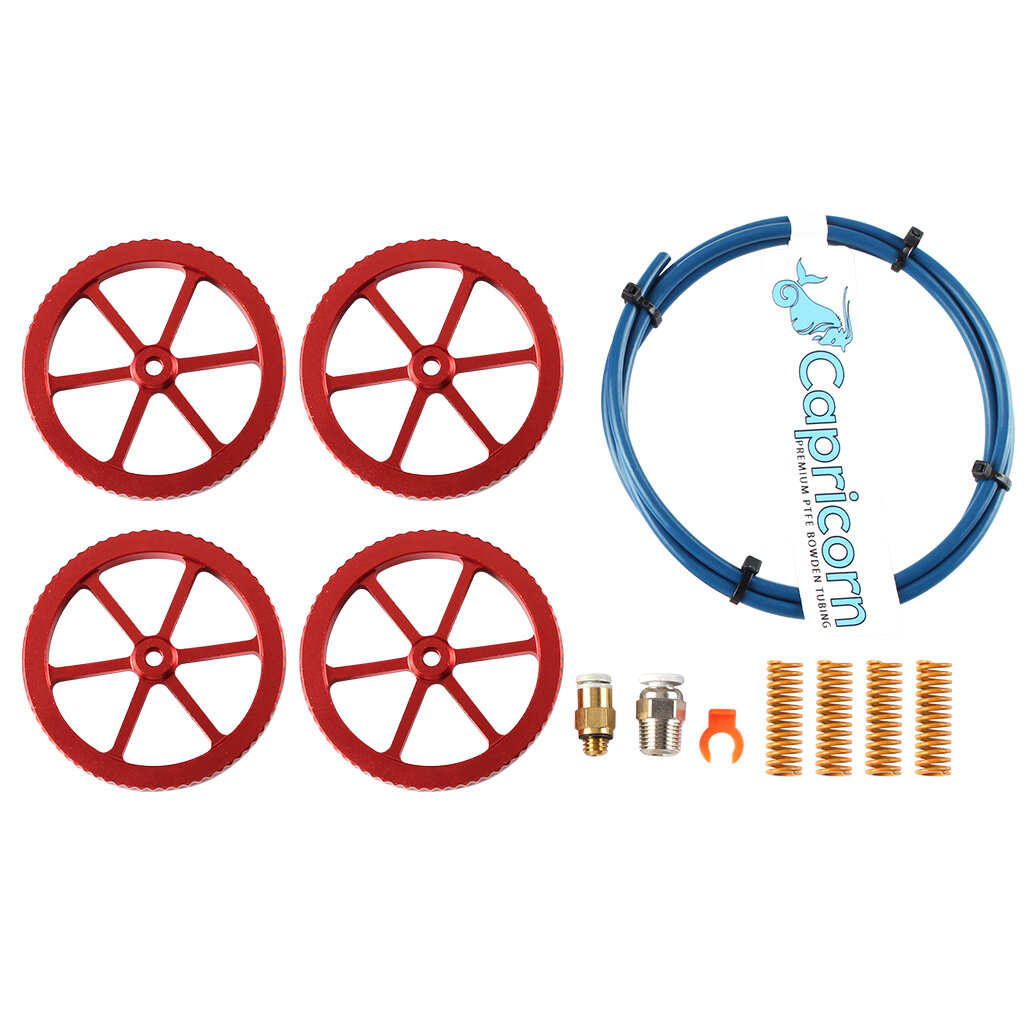 

4Pcs All Metal Platform Red Leveling Nut + PTEF Tube with Leveling Spring Upgrade Accessories Kit Suit Ender-3/3Pro/5 3D