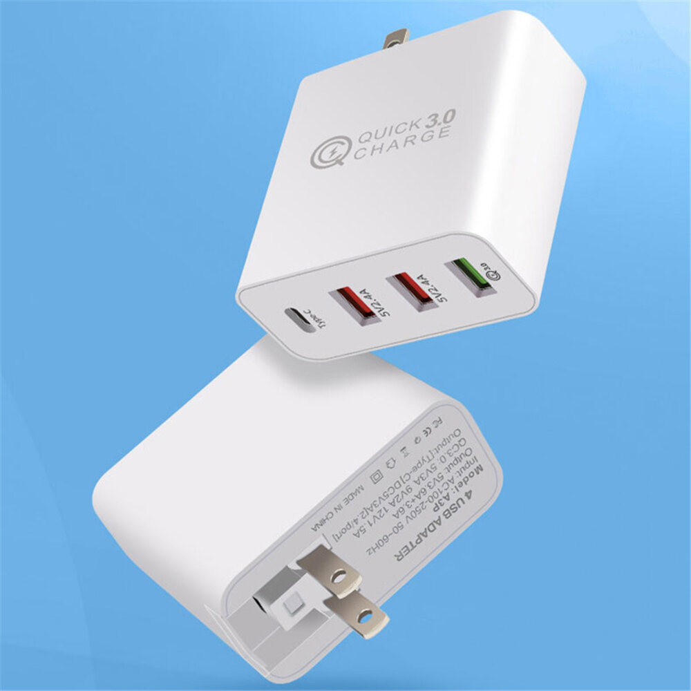 

Bakeey 4 Ports USB Charger QC3.0 USB Type-C Wall Charger Adapter Fast Charging For iPhone XS 11Pro Huawei P30 P40 Pro MI