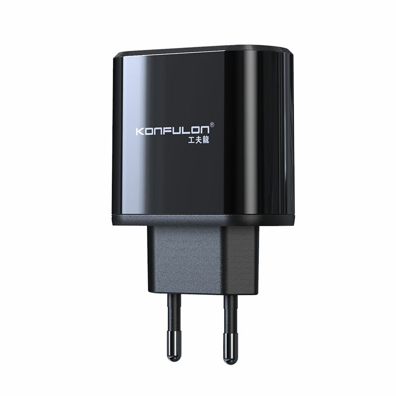 Konfulon 18W PD USB-C + USB Fast Charging LED Display Wall Charger for Samsung Galaxy Note S20 ultra Huawei Mate40 OnePlus 8 Pro OPPO Vivo