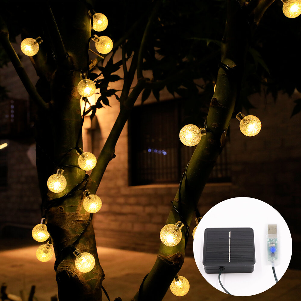 

9,5 м USB + Солнечная энергия 50 LED Струнный светильник На открытом воздухе Сад Путь Двор Водонепроницаемы Декор Лампа