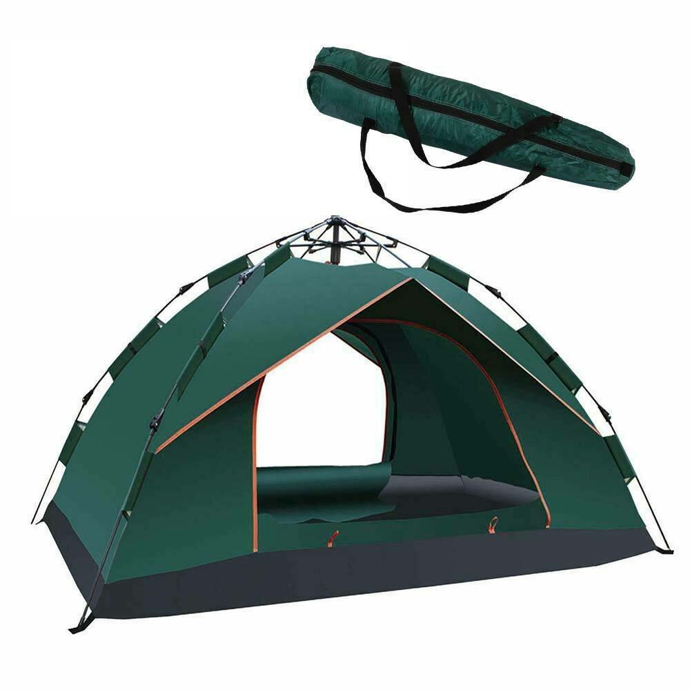 Tenda de acampamento familiar para 2-3 pessoas, tenda instantânea automática, ventilada, impermeável, à prova de vento, à prova de raios UV, abrigo externo