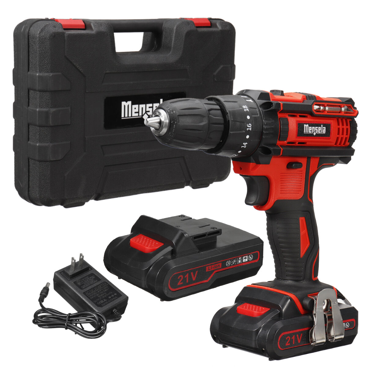 3in1 Cordless Combi Hammer Impact Drill Driver Electric Screwdriver 2 Batteries 