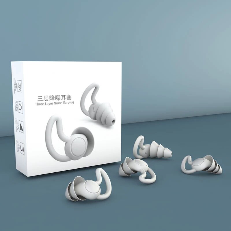 1 Pair Earplugs Protective Ear Plugs Soft Silicone Waterproof Anti-noise Earphones Protector for Travel Sleep & Snoring