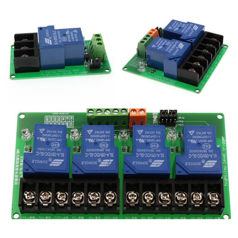 24V 30A 1/2 /4 Channels Relay Module with Optocoupler Isolation High Current Support High and Low Level