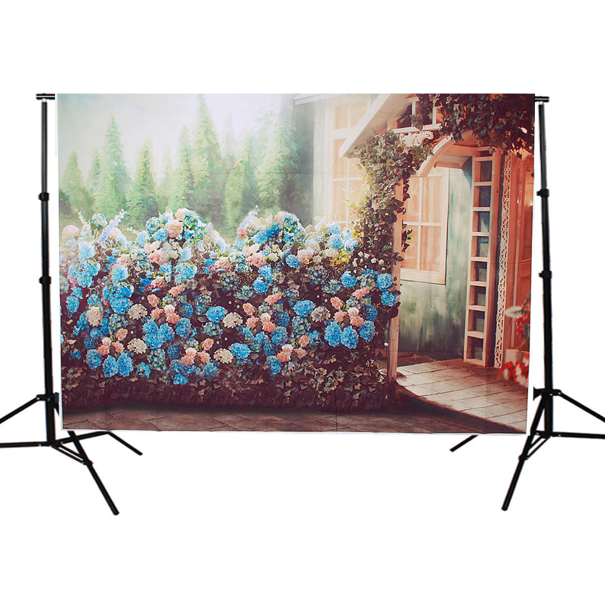 5x7FT Cabin Flower Fence Photography Backdrop Background Studio Prop