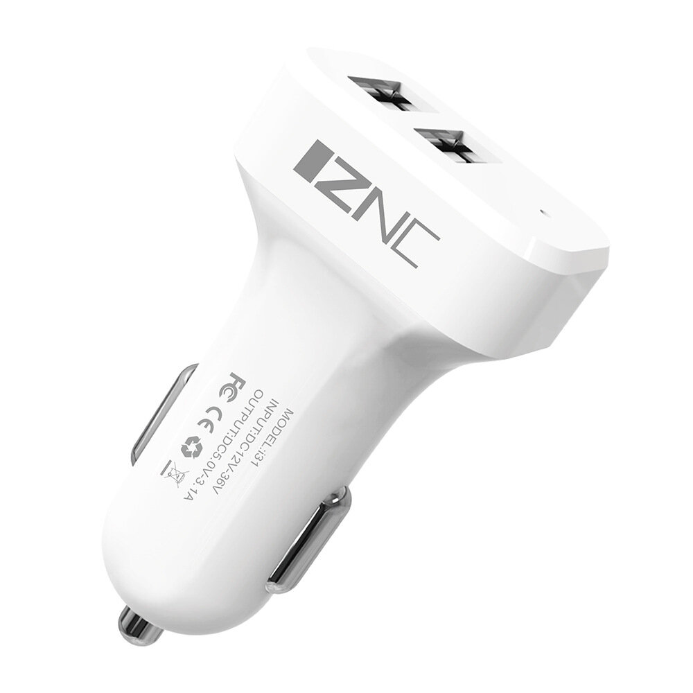 

IZNC I31 3.1A Dual USB Fast Charging Car Charger for Samsung Galaxy S21 Note S20 ultra Huawei Mate40 P50 OnePlus 9 Pro
