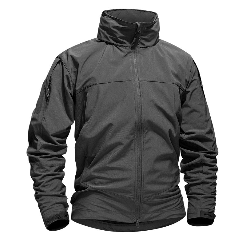 A férfiaknak van TENGGO SoftShell taktikai dzsekijük vízálló szélálló dzseki gyorsan száradó kabát kültéri kapucnis casual outwear.