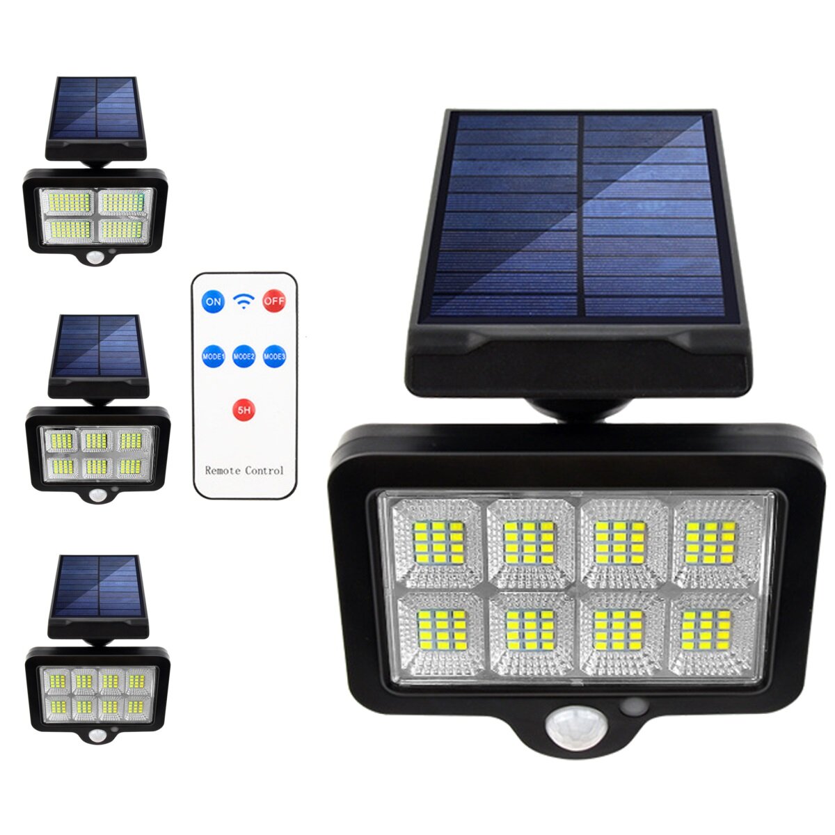 96/120/160 LED Solar Motion Sensor Lights Beveiliging Wandlamp Schijnwerper Afstandsbediening
