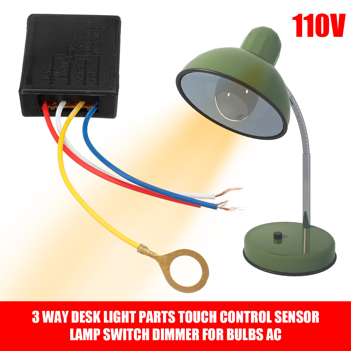 110V 3-weg bureaulamp Onderdelen Touch Control Sensor Switch Dimmer Switch