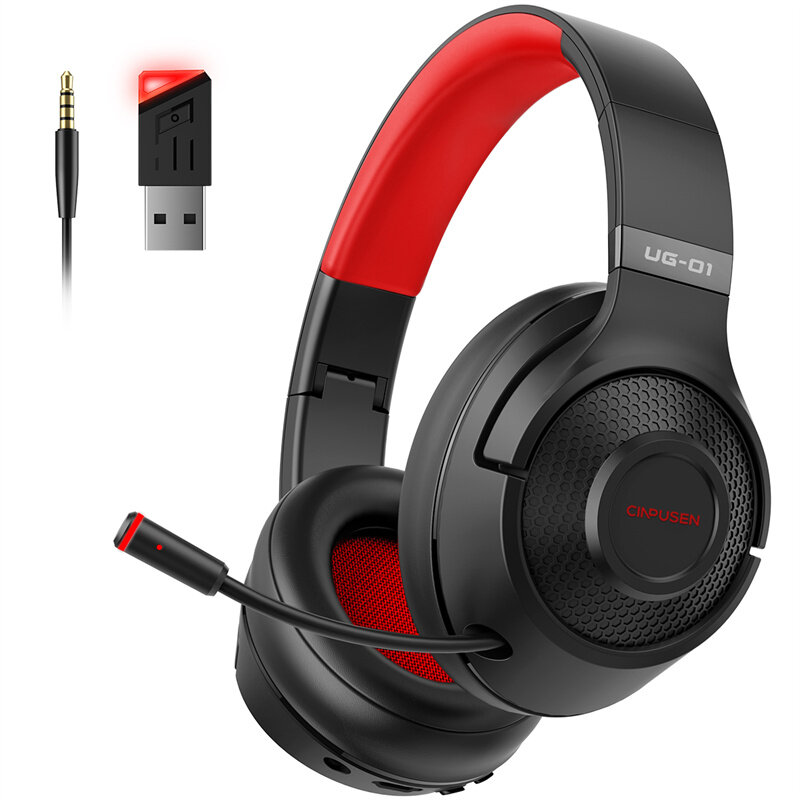 CINPUSEN UG-01 Tri-mode bluetooth Headphone 2.4G Wireless Headset 40mm Speaker 3D Stereo AAC Audio Low Latency Over-ear