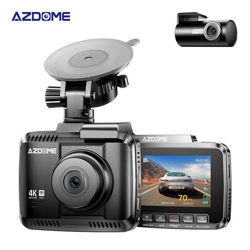 AZDOME Dual Front Rear Car Dash Cam 4K+1080P za $109.99 / ~443zł