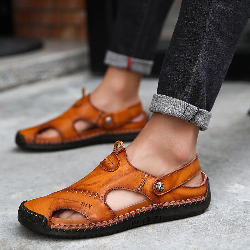 Menico Hand Stitching Leather Sandals
