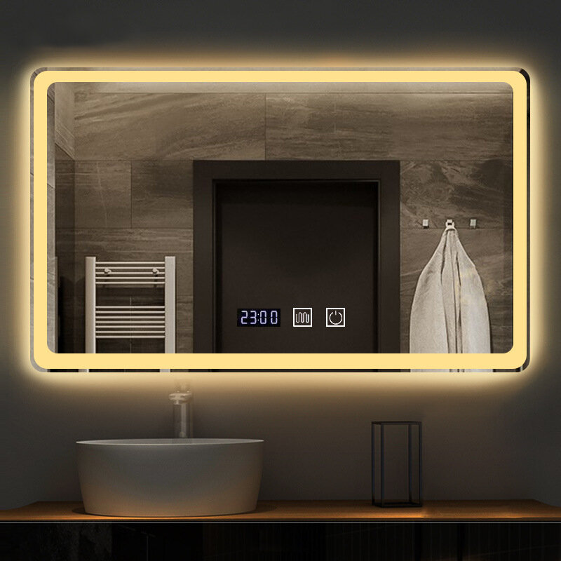 YIKOLA badkamerspiegel met LED 3 verlichtingsmodi Defog-functie Touch Control make-upspiegel