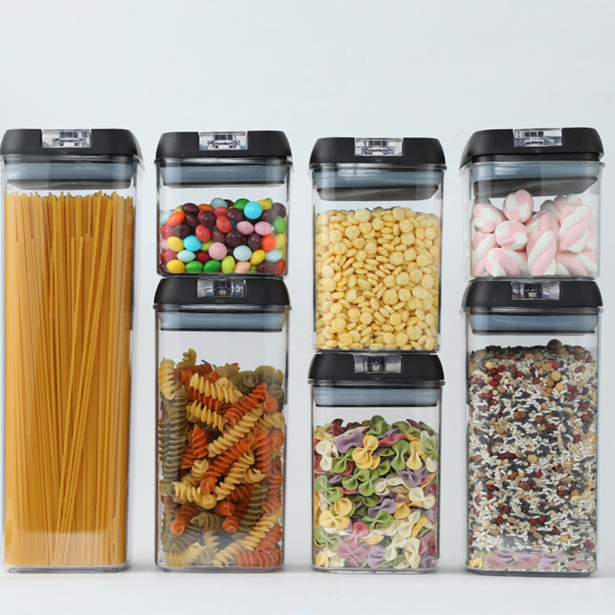 

Air-Tight Food Storage Container for Cereals Easy Lock Sealed Jar Plastic Transparent Milk Powder Grains Candy Kitchen O