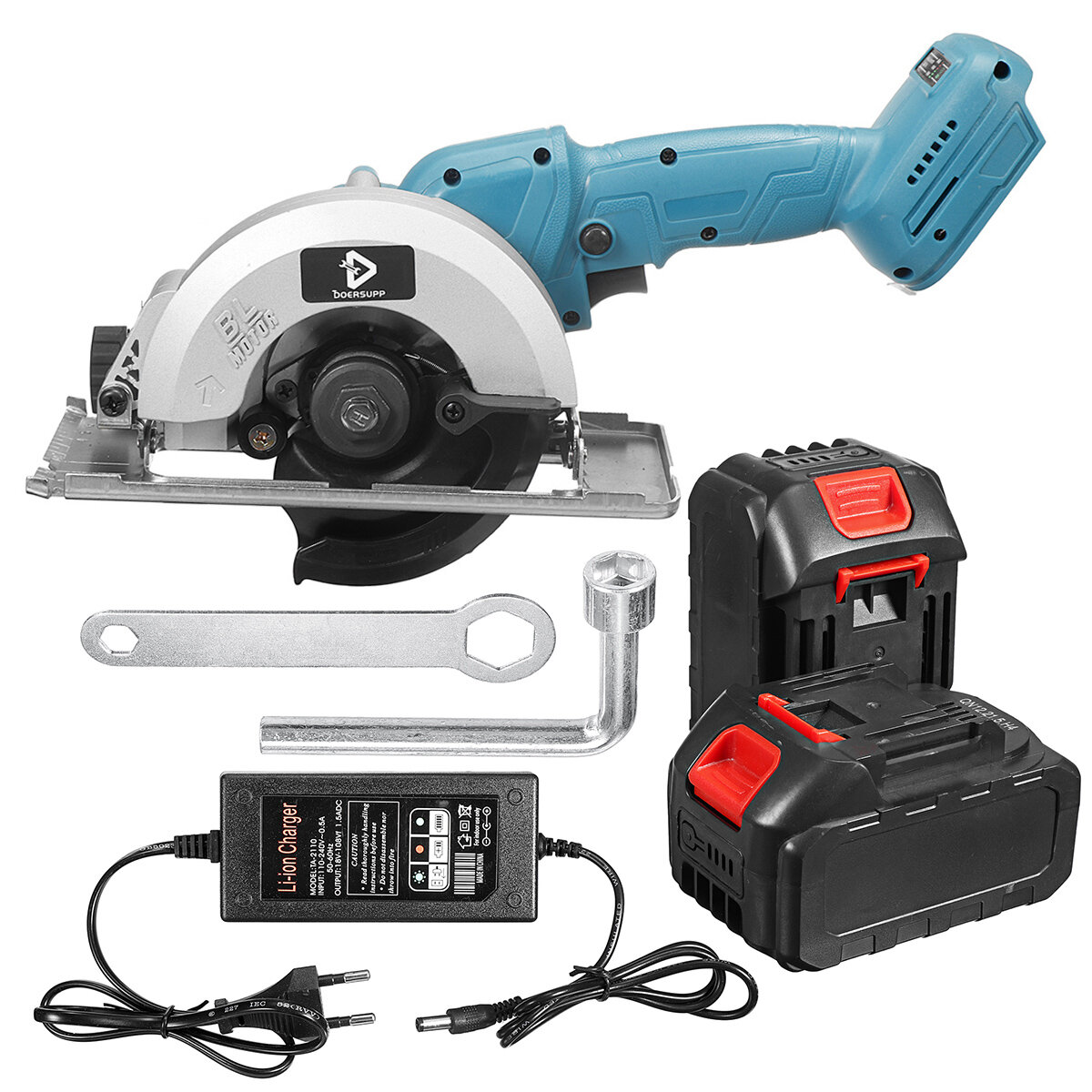 

Doersupp 21V Cordless Electric Circular Saw 125MM 10800RPM Brushless Electric Saw W/ None/1/2 Battery For Makita Woodwor