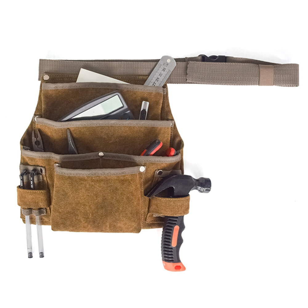 Portable Wear-resisting Maintenance Kits Waist Belt Storage Bag Thicken Canvas Multifunction Tools Pockets