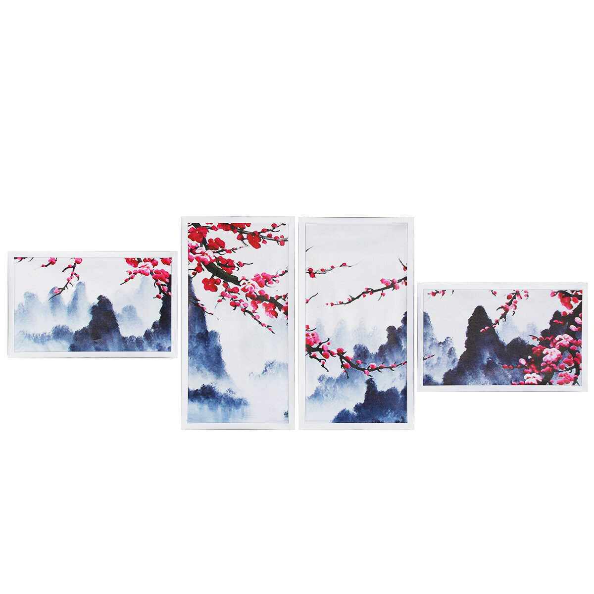 4 Pcs Wall Decorative Painting Modern Abstract Wall Decor Plum Blossom Art Pictures Canvas Prints Ho