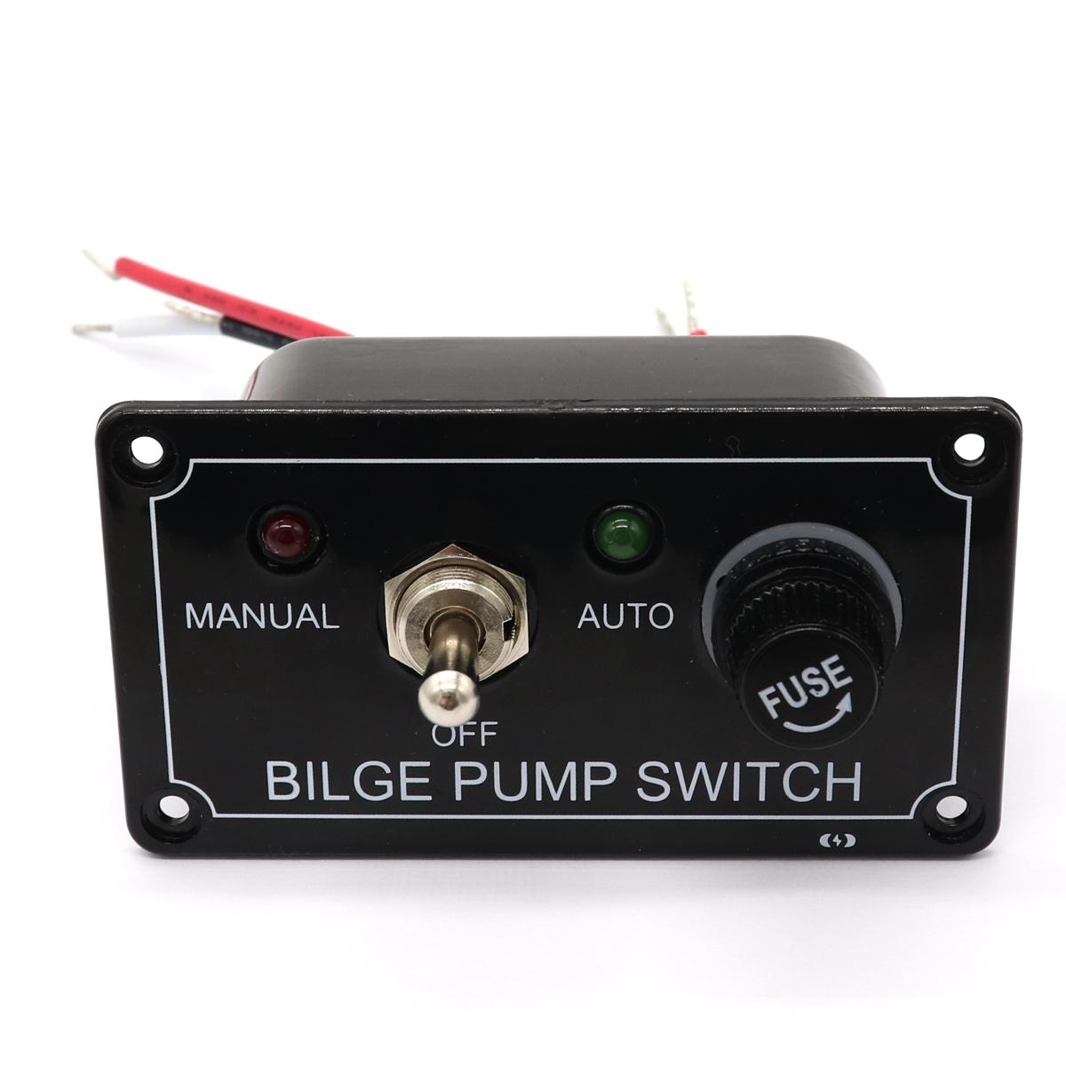12V LED Indicator Bilge Pump Switch 3 Way Panel MANUAL OFF AUTO For Marine