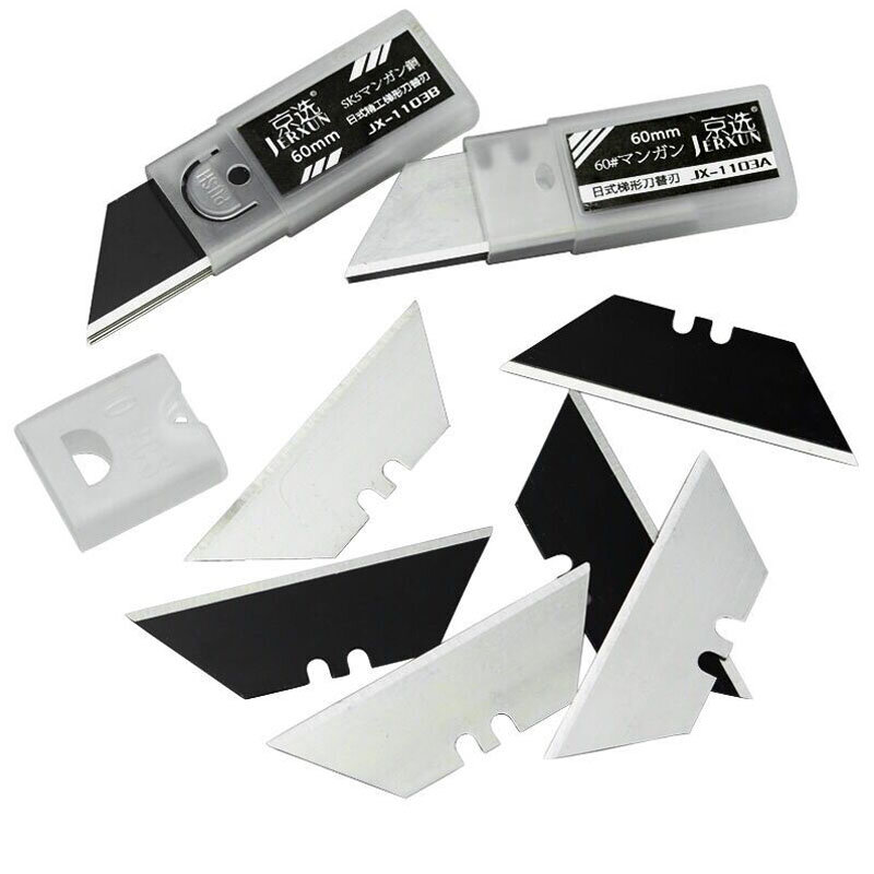 

JERXUN JX-1103 10pcs SK5 60# Steel Utility Cutter Blades for Wallpaper Cutter