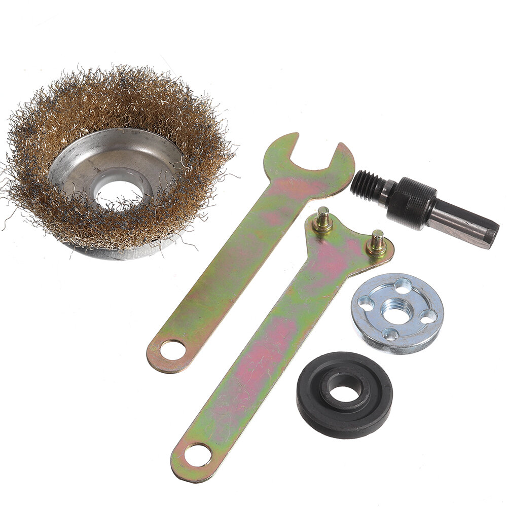 

5pcs Flange Nuts Angle Grinder Grinding Accessories with Stainless Steel Wire Brush Wheel