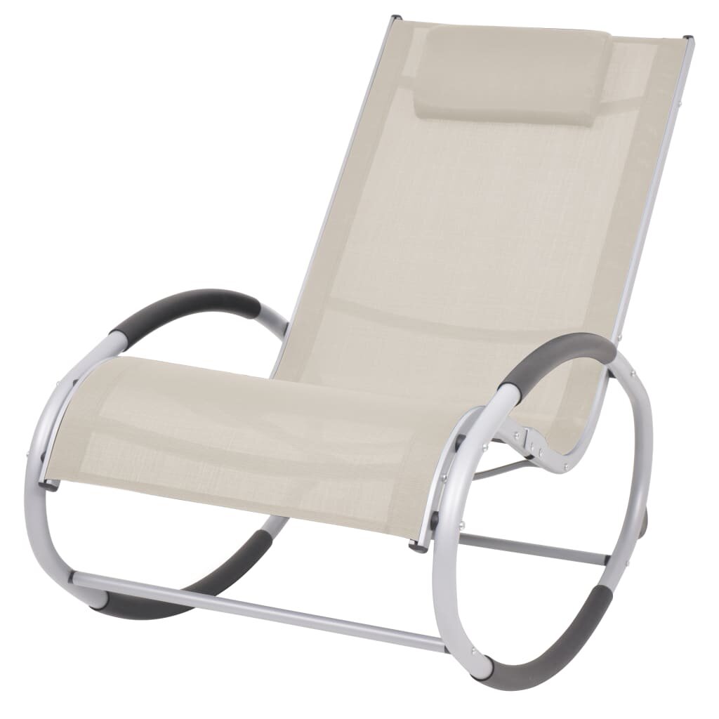 Outdoor Rocking Chair Cream Textilene