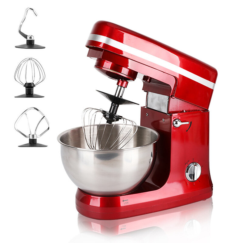 

1000W 5L Multifunctional Electric Food Stand Blender Mixer Kneading Dough Machine 6 Speed Tilt-Head Stainless Steel Tabl