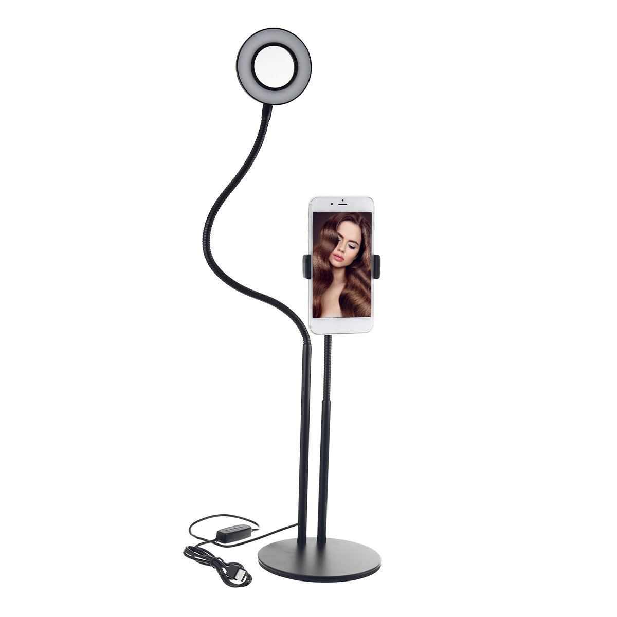 BX-02 Universal Selfie Ring Light Flexible Desk Lamp LED Fill Beauty Light 11 Brightness 3 Colour Di