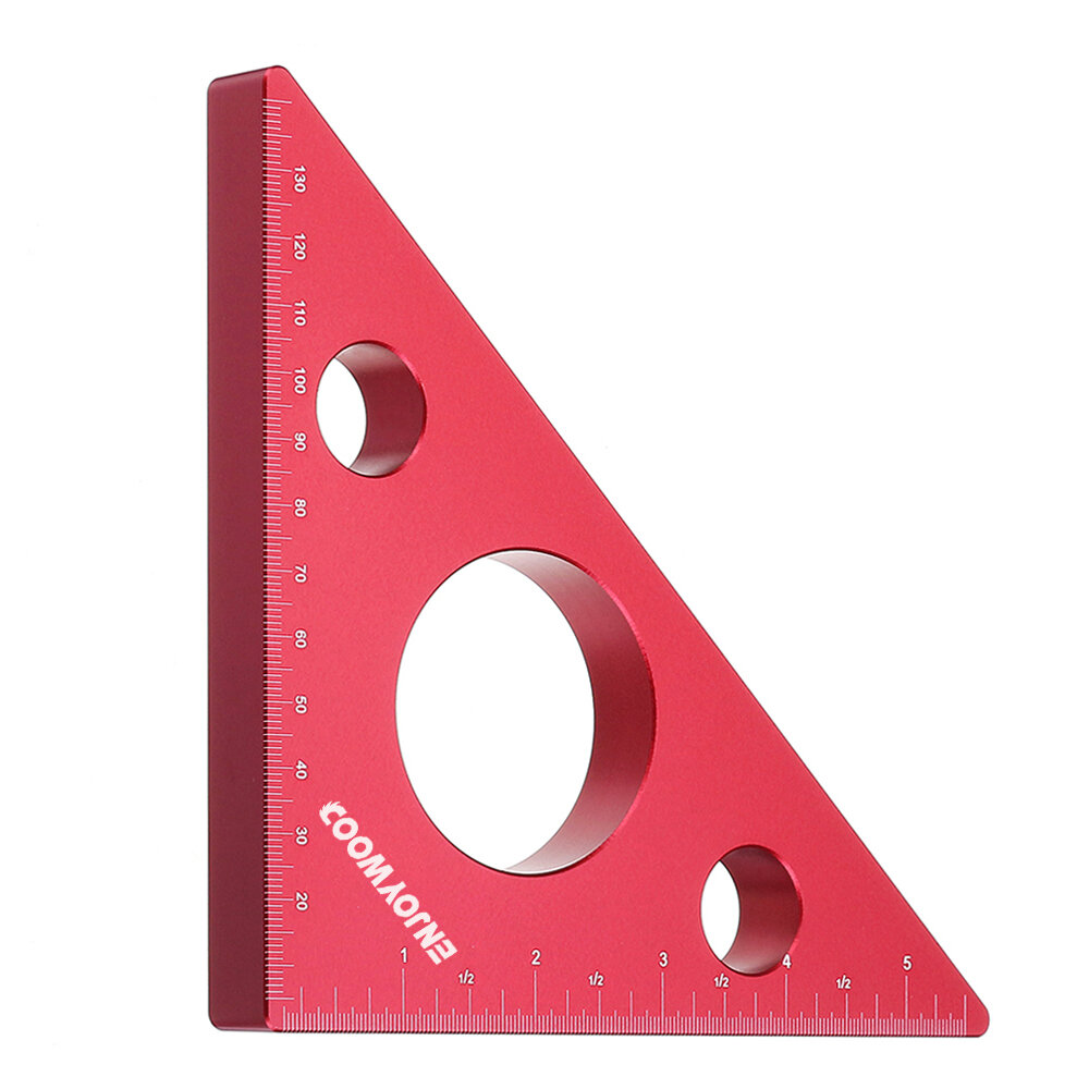

ENJOYWOOD Woodworking Carpenter Square Right Angle Ruler Triangle Height Ruler Metric and Imperial Scale Aluminum Alloy