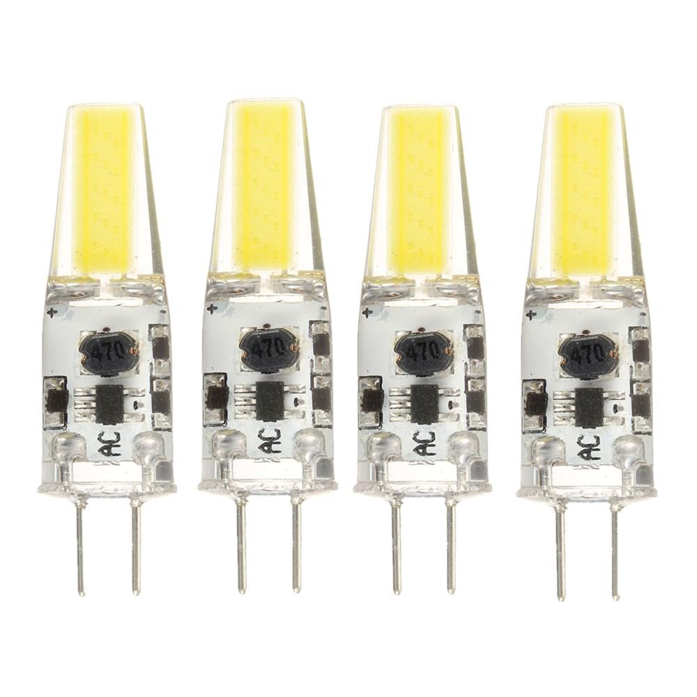 4PCS Mini G4 2W Pure White COB LED Bulb for Chandelier Light Replace Halogen Lamp DC/AC12V