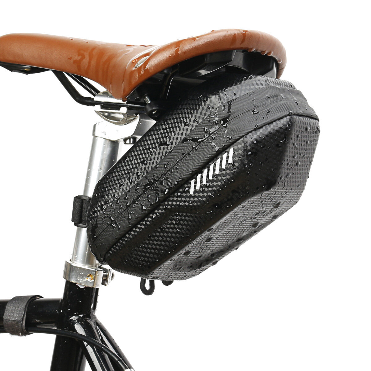 Waterdichte?Fiets?Achtertas?Hoge?Capaciteit?Duurzaam Bike Tail Pack Carbon EVA Hard Shell Zadeltasse