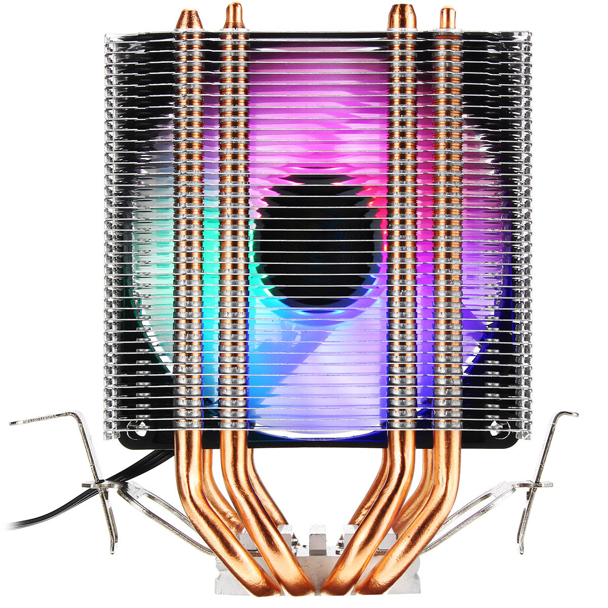 3Pin Vier Heatpipes Colorful Backlit CPU Koelventilator Koeler Koellichaam voor Intel AMD
