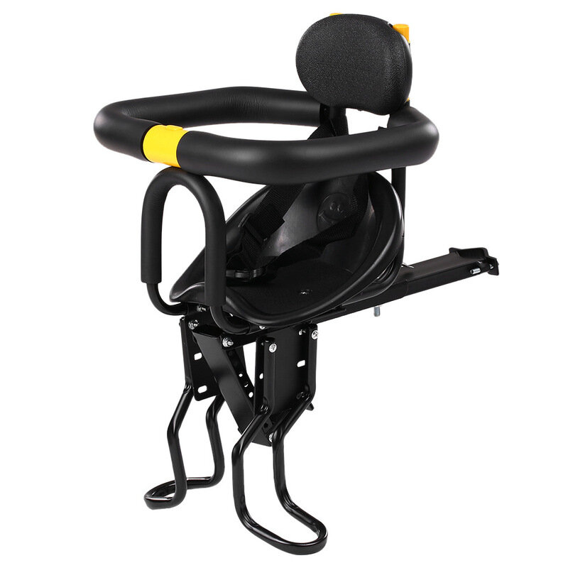 

BIKIGHT Baby Bicycle Seat Front Mounted Child Bike Seat Safety Baby Carrier Saddle with Foot Pedals Support Back Rest fo