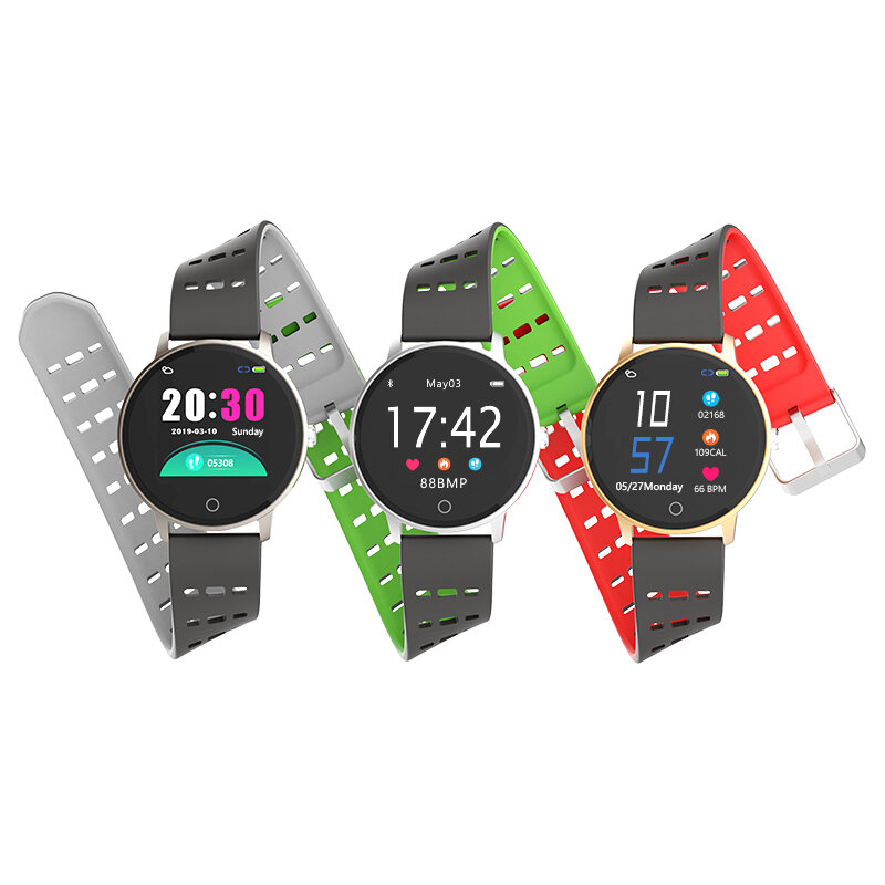

Bakeey V5 Weather Push Heart Rate Blood Pressure Oxygen Monitor Multi-sport Modes Colorful Silicone Smart Watch