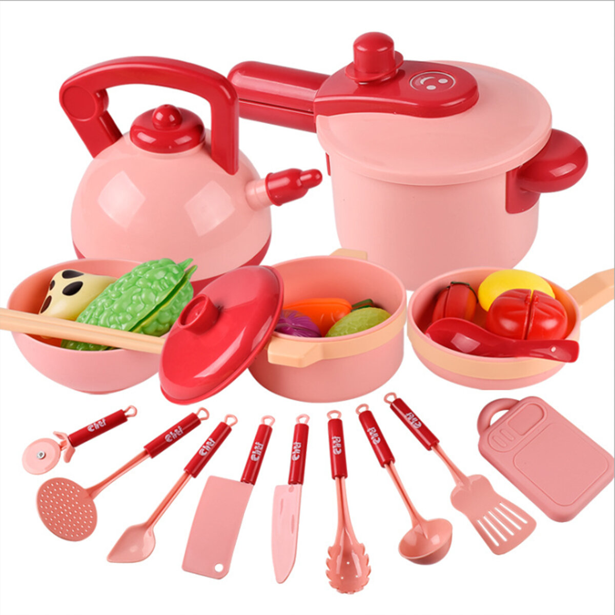 16Pcs Simulation Kitchen Cooking Play Role playing Set Toys Practical Skills for Children Gift