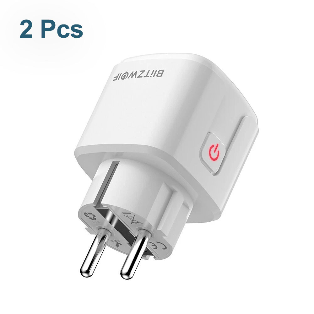

[2 Pcs] BlitzWolf® BW-SHP15 Zigbee 3.0 16A 3680W Smart Plug Wireless Power Socket Outlet EU Plug APP Remote Control / Vo