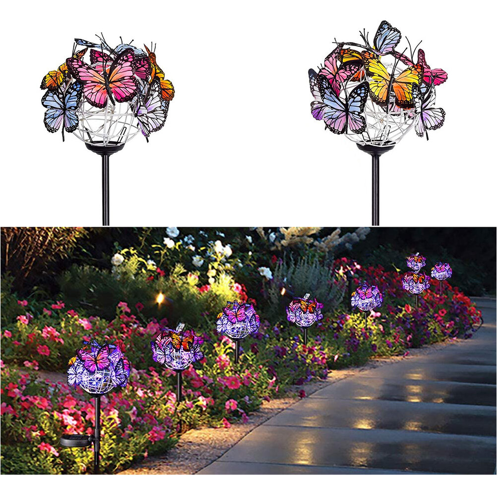 

Butterflies Solar LED Lights Garden Stake Outdoor Butterfly Lawn Lamps Solar Garden Lawn Landscape Pathway Lights Decora