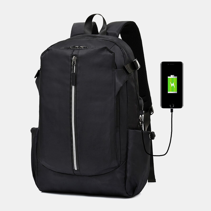 Men Large Capacity With USB Charging Solid Travel Business Backpack