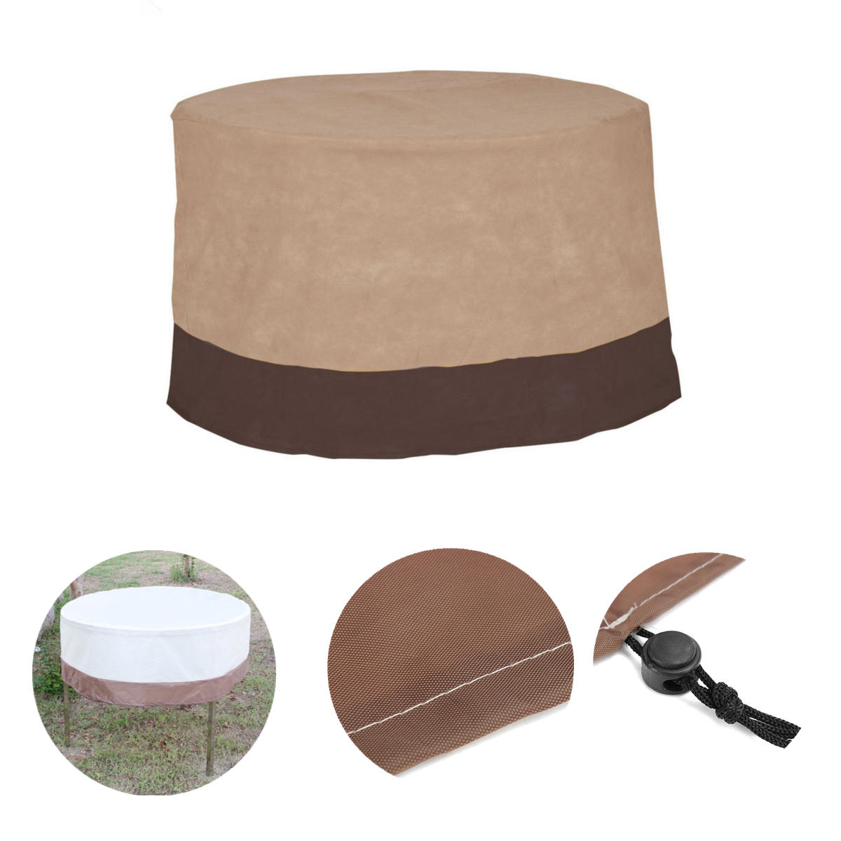 48inch Round Large Waterproof Outdoor Patio Mesa redonda cadeira tampa mobiliário proteção