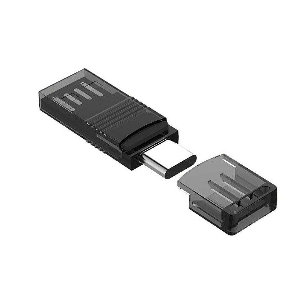 KINGAMZ Type-C USB 2-in-1 TF-geheugenkaartlezer USB 2.0 OTG-converter voor mobiele telefoon Computer