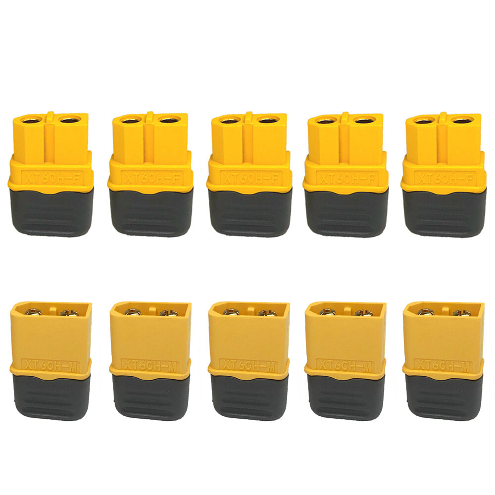 

10PCS XT60H Plug-in Component DC 500V Gold-plated Copper Connector Terminals, Easy Weldability Anti-skid Design High Cur