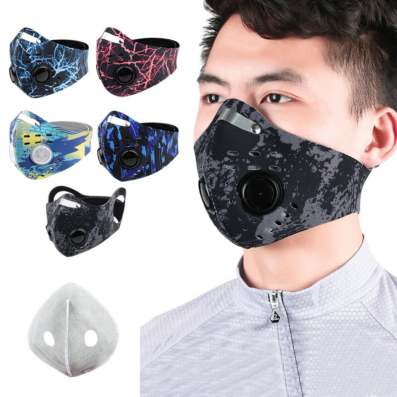 

Outdoor Cycling Breathable Dustproof Face Mask With Breathing Valves Anti Fog PM2.5 Sport Mask