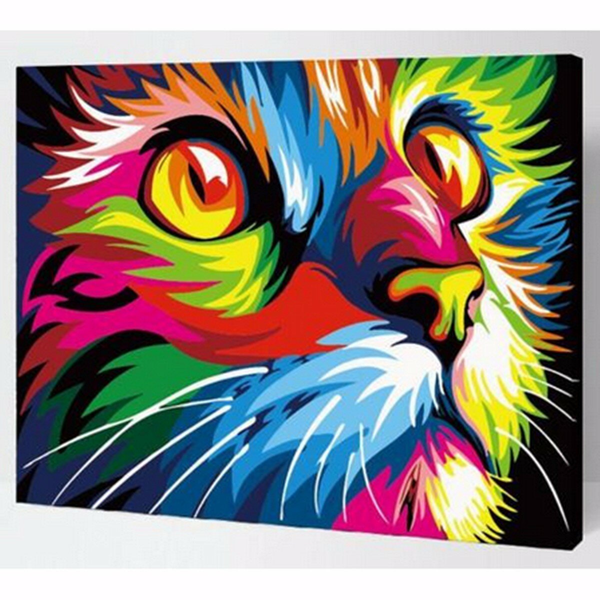 Multicolor Cat Oil Painting Set By Number Kit DIY Pigment Painting Art Hand Craft Tool